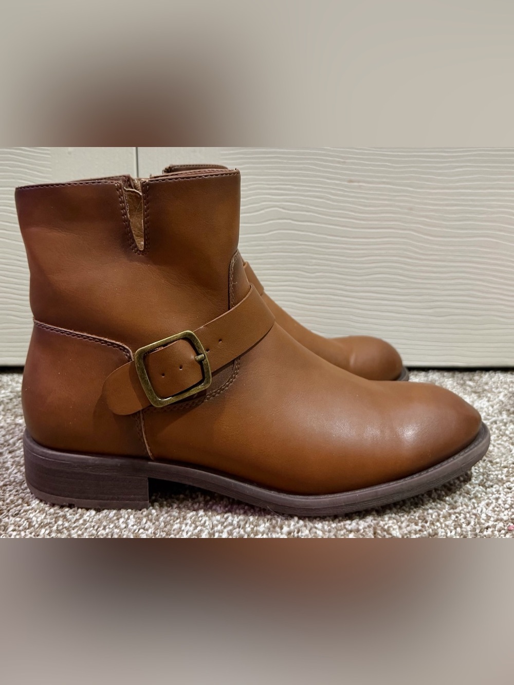 Frye And Co. Faux Leather Cute Buckle Booties, Size 10M Western Cowgirl - Picture 4 of 7